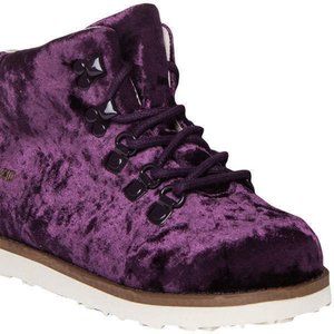 AKid Big Girl's Jasper Purple Crushed Velvet Boots